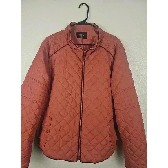 Active USA Womens Pink Quilted Zip Up Jacket Size 3XL - Picture 2 of 7